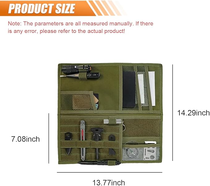 ZIMISI Tactical Molle Car Visor Organizer, 600D Oxford Cloth Truck Visor Molle Panel Sunshade Storage Pouch Holder with Multi-Pocket, Tactical Gear Car Sun Visor Organizer for Most Cars (Army Green)