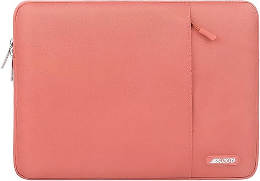 MOSISO Laptop Case 13 inch, Laptop Sleeve Compatible with MacBook Neo/Air/Pro 13 inch with A18/M5/M4/M3/M2/M1 Chip 2026-2016, Polyester Vertical Computer Sleeve Bag with Pocket, Coral