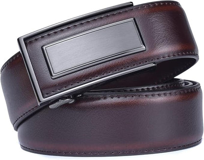 Men’s Belt Beltox Ratchet Dress Leather Buckle Belt Black Brown Blue 1 3/8” Gift Box
