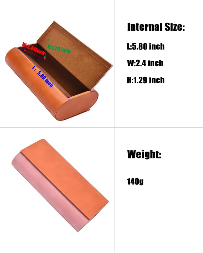 Philley Dual Glasses Case 2-in-1 PU Leather Hard Shell Double Eyeglasses case for Women & Men