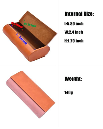 Philley Dual Glasses Case 2-in-1 PU Leather Hard Shell Double Eyeglasses case for Women & Men
