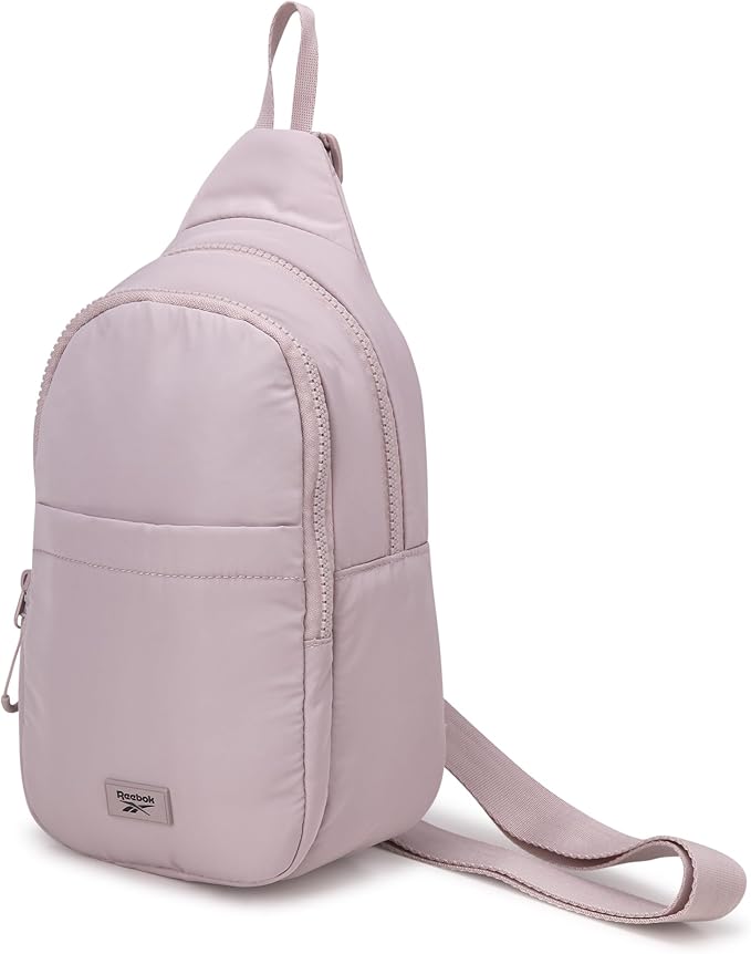 Reebok Unisex Crossbody Sling Bags – Compact Convertible Strap Cross Body Bag Travel Sling Bag - Gym & Travel Essential, Thea II Latte