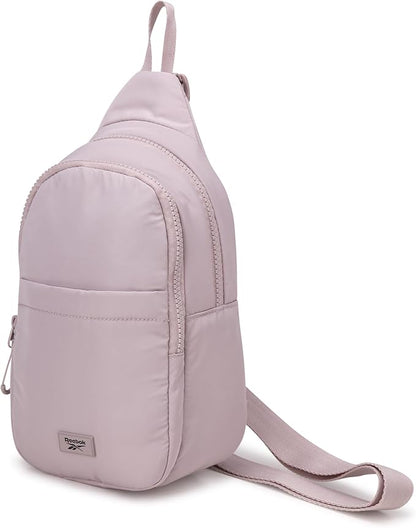 Reebok Unisex Crossbody Sling Bags – Compact Convertible Strap Cross Body Bag Travel Sling Bag - Gym & Travel Essential, Thea II Latte