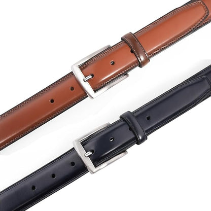 Mens Genuine Leather Dress Belt for Men, Handmade, 100% Cow Leather,Classic Casual and Business Belt Prong Buckle
