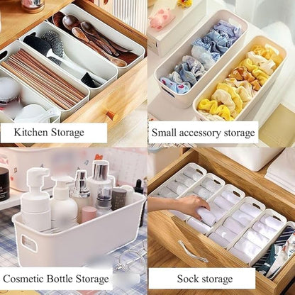 Multi-purpose small storage bins, Storing phone cases, socks, stationery,small items. PP plastic,Organizer and Storage for Sinks,Bathroom, Bedrooms, Vanity tables，Kitchens.10.5x 3.9x 3.5 Inch (3)