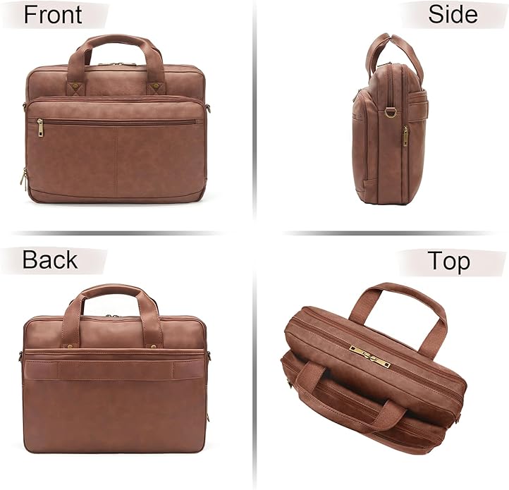 Briefcase for Men Leather Laptop Bag 16 Inch Messenger Bag Vintage Crossbody Laptop Computer Bag for Business,Work,Travel