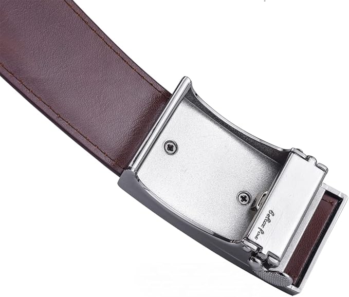 Men’s Belt Beltox Ratchet Dress Leather Buckle Belt Black Brown Blue 1 3/8” Gift Box