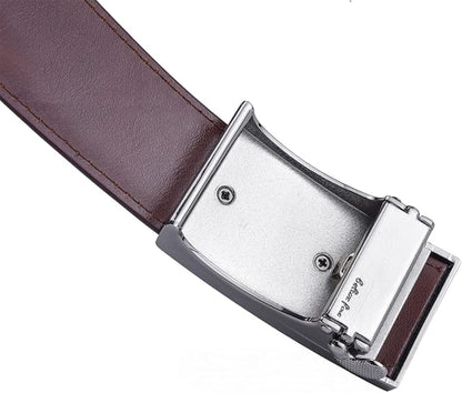 Men’s Belt Beltox Ratchet Dress Leather Buckle Belt Black Brown Blue 1 3/8” Gift Box