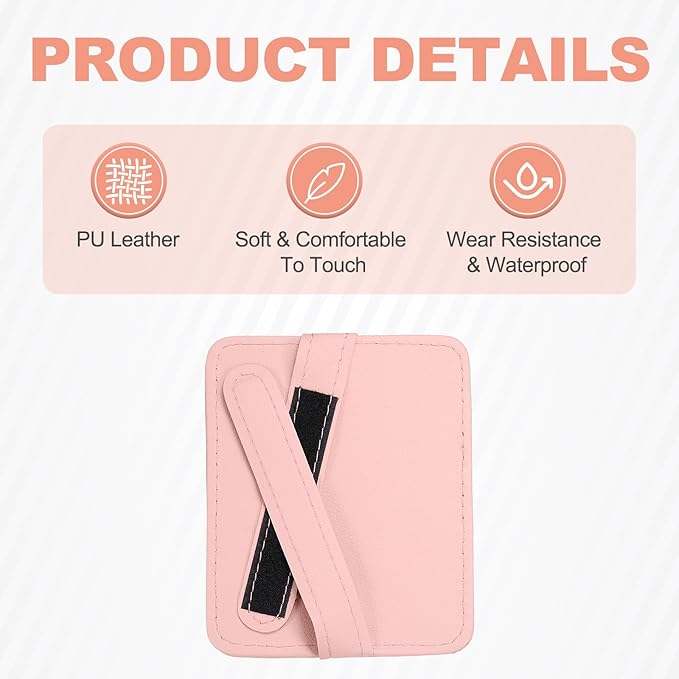 HARFINGTON Car Sun Visor Organizer 6.02" x 4.76" Leather Multi-Pocket Visor Card Sleeve Pocket Car Truck SUV Interior Storage Pouch for Driving License Credit Cards Bills Sunglasses, Pink