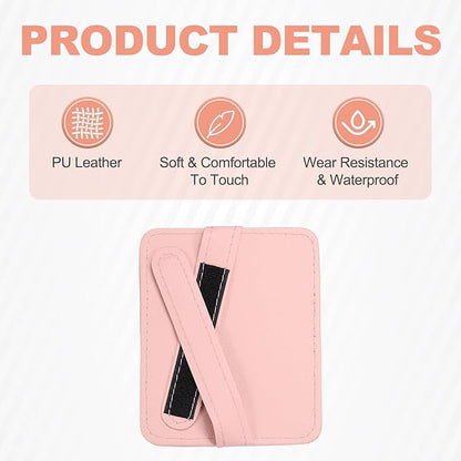 HARFINGTON 2Pcs Car Sun Visor Organizer 6.02" x 4.76" Leather Multi-Pocket Visor Card Sleeve Pocket Car Truck SUV Interior Storage Pouch for Driving License Credit Card Bill Sunglasses, Pink