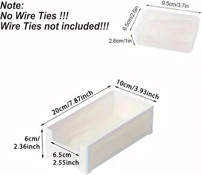 Cable Organizer Storage Box with 7 Wire Ties,Desktop Cable Management Box with Switch, Power Cord Organizer for Office,Home,Desk Accessories Storage Stationery Supplies（Clear）