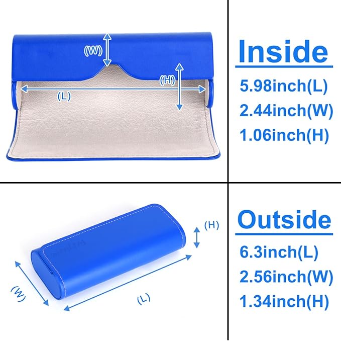 RayLove Glasses Case Hard Shell, Travel Sunglasses Case, Leather Hard Eyeglass Case for Women, Reading Glasses Case for Men
