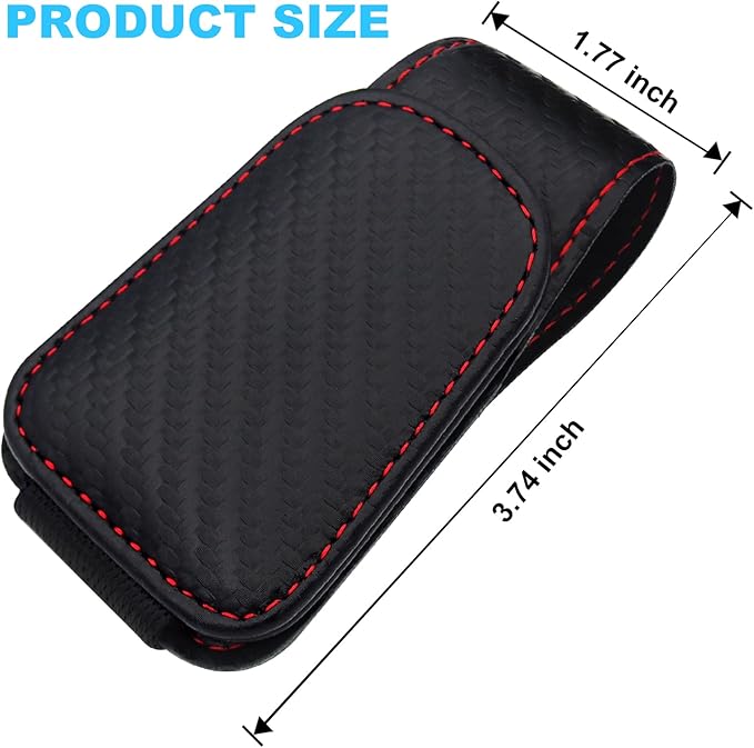 TCJJ Sunglasses Holders for Car Visor,Car Magnetic Glasses Holder Leather Sunglasses Clip and Ticket Card Clip Suitable for Car Interior Visor and Different Size Eyeglasses(Carbon Fibre)