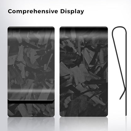LittleBlack Real Carbon Fiber Money Clip,1.5in Wide Ultra Thin&Slim Minimalist Cash&Credit Card Holder Up To 50 Bills,Mens Business Front Pocket Wallet-Forged Matte Black