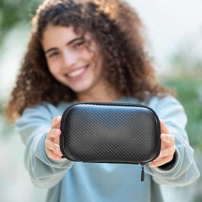 ZIPIT Black Carbon Pencil Case, EVA Pencil Box, Durable Storage Organizer, School Supplies and Cable Holder