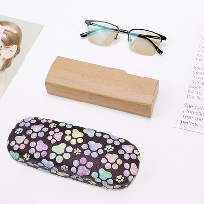 PERFECTSIGHT Hard Shell Eyeglasses Case, PU Leather Protective Glasses Case, Cute Eyeglass Case for Women Men Girls