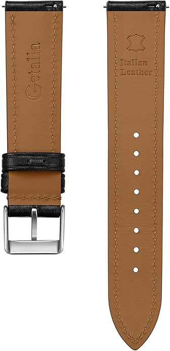 Getalia Italian leather Watch Band Tuscany Natural Vegetable-Tanned Full Grain Leather,14mm 16mm 18mm 19mm 20mm 21mm 22mm Quick Release Replacement Watch Straps for Men and Women Thick and Soft