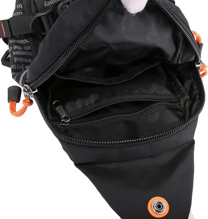 Hebetag Leather Sling Bag Crossbody Backpack for Men Women Travel Outdoor Camping