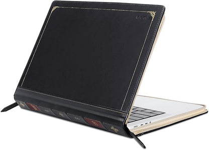 MOSISO Compatible with MacBook Pro 14 inch Case 2025-2021 M5 A3434 M4 A3112 A3185 A3401 M3 A2918 A2992 M2 A2779 M1 A2442, PU Leather Laptop Sleeve Vintage Zippered Protective Case Cover, Black