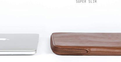 Comfyable Leather Laptop Sleeve Compatible with 16 Inch MacBook Pro M5 Pro/Max & 15 Inch MacBook Air M5 2026 (Loose Fit), Brown