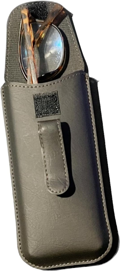 Semi Hard Pocket Clip EyeGlass case Regular Size (brown). BOGO) 2for1