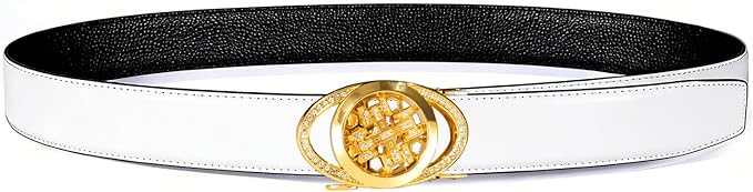 Dubulle Designer Ratchet Belt for Men Leather Fashion Adjustable Automatic Buckle Sliding Removable Dress Casual