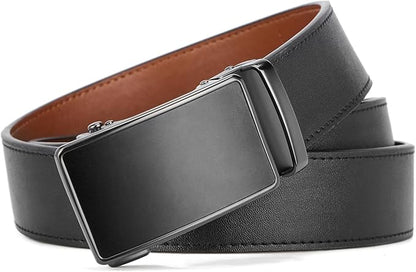 BOSTANTEN Mens Belt Leather Ratchet Belt For Men Dress and Casual with Adjustable Buckle, Trim to Fit