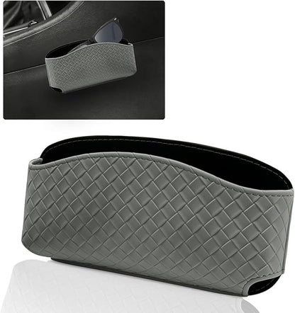 Sunglasses Holder for Car Visor, Leather Auto Glasses Storage Case, Car Sun Visor Eyeglasses Holder Protective Box, Universal Automotive Interior Accessories for Man Women (Grey)