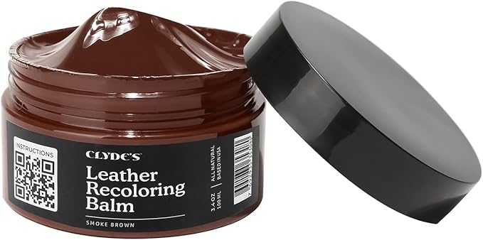Clyde's™ Recoloring Balm | Non-Toxic Material Dye & Restorer for Furniture, Car Seats, & More | 23 Colors (Smoke Brown, 100ML)