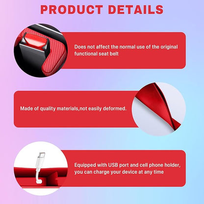 2PCS Car Seat Gap Filler, Vehicle Seat Organizer for Avoiding Dropped Items, Fill The Gap Between Seat and Console, No Drop Seats Guard for Coins Wallets Keys, Universal Car Accessories (Red)