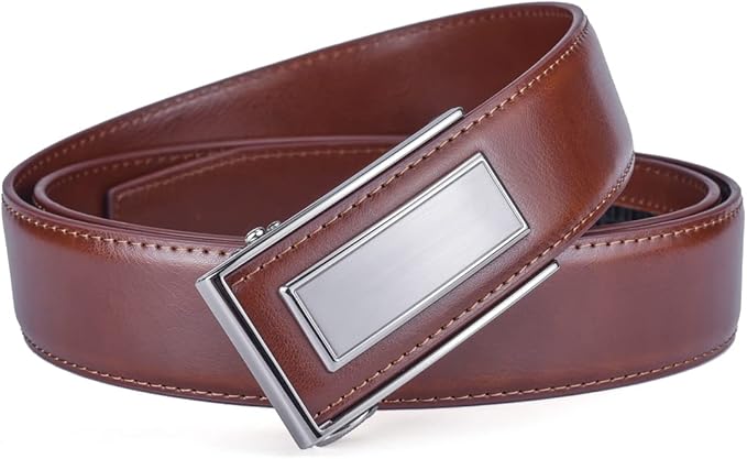 Men’s Belt Beltox Ratchet Dress Leather Buckle Belt Black Brown Blue 1 3/8” Gift Box