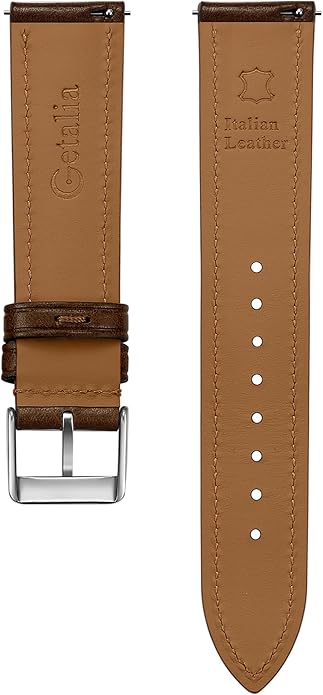 Getalia Italian leather Watch Band Tuscany Natural Vegetable-Tanned Full Grain Leather,14mm 16mm 18mm 19mm 20mm 21mm 22mm Quick Release Replacement Watch Straps for Men and Women Thick and Soft