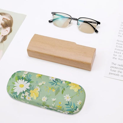PERFECTSIGHT Hard Shell Eyeglasses Case, PU Leather Protective Glasses Case, Cute Eyeglass Case for Women Men Girls