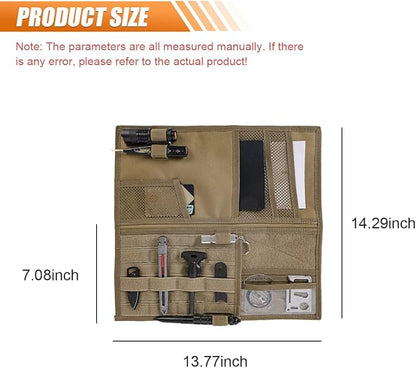 ZIMISI Tactical Molle Car Visor Organizer, 600D Oxford Cloth Truck Visor Molle Panel Sunshade Storage Pouch Holder with Multi-Pocket, Tactical Gear Car Sun Visor Organizer for Most Cars (Khaki)
