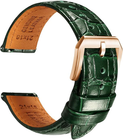 REZERO Leather Watch Bands for Men, Quick Release Watch Straps, Luxury Italian Alligator Grain Embossed Band Replacements 19mm 20mm 21mm 22mm