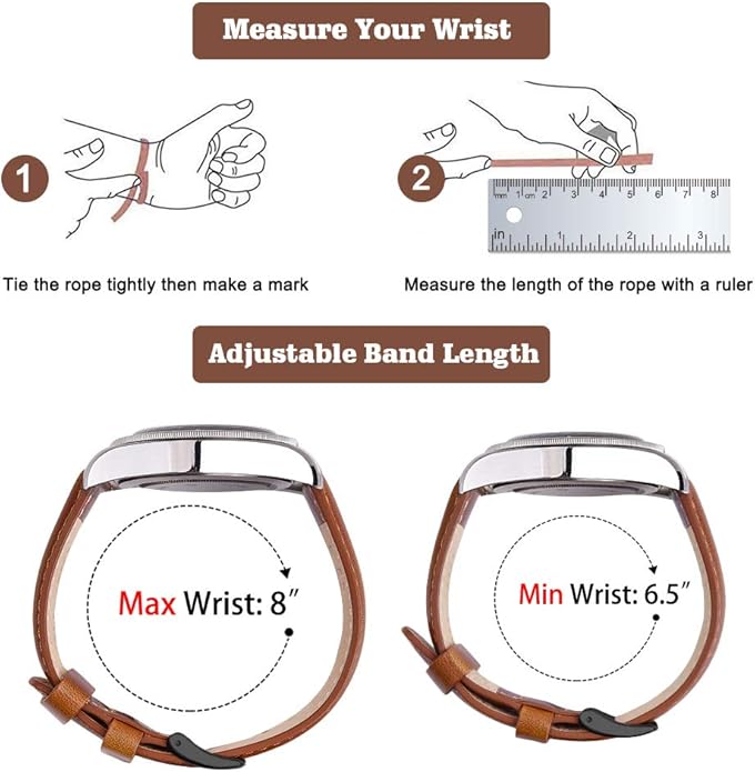Ritche Christmas Gift Quick Release Leather Watch Bands Genuine Watch Straps for Men Women Top Grain Leather Watch Strap, White Elephant Gifts, Stocking Stuffers for Men, Father's Day gifts