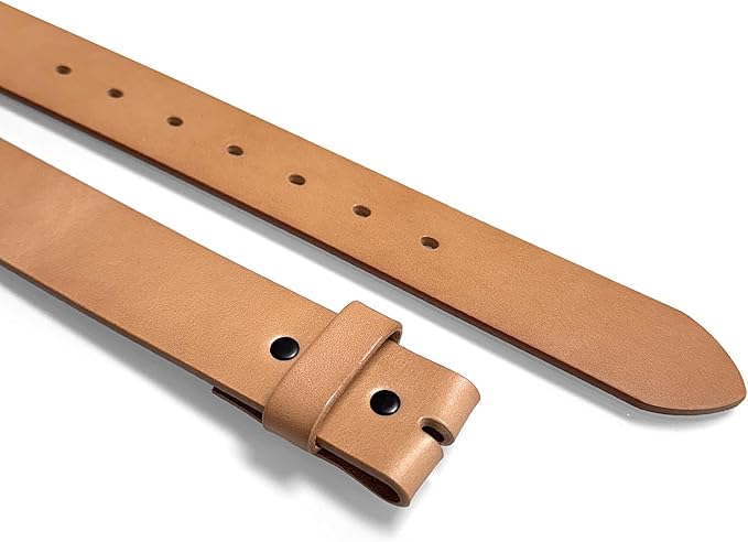 100% One-Piece Full Grain Leather Belt Straps with No Slot Hole/Slot Hole/Heavy-Duty, Multi Options 1-1/2" (38mm) Wide