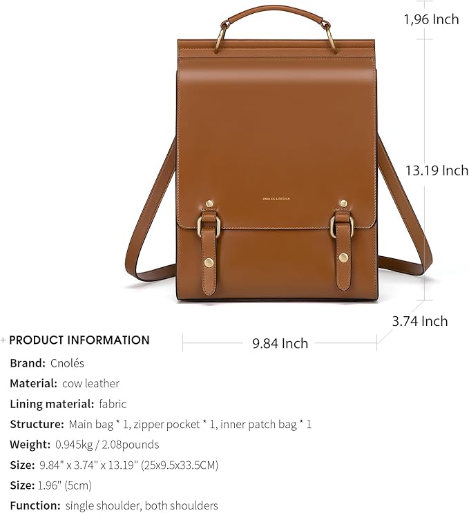 Cnoles Leather Backpack Purse For Women Fashion Ladies Vintage Bags Casual College Travel Backpacks bag Orange
