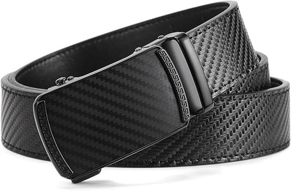 BOSTANTEN Mens Belt Leather Ratchet Belt For Men Dress and Casual with Adjustable Buckle, Trim to Fit