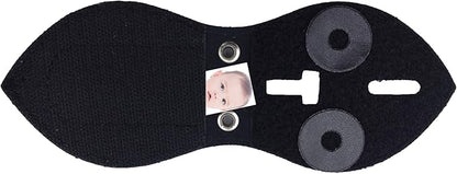 Police Badge Holder Made of Cowhide Universal Black with Leather Belt Buckle Hook Buckle and Stainless Steel Bead Chain Law Enforcement Officer Gifts Elliptical
