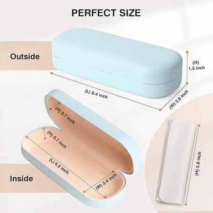 Marvolia Glasses Case Large Hard Shell Eyeglasses Case PU Leather Protective Case for Sunglasses Eyeglasses