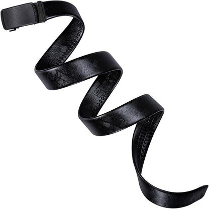 Dubulle Designer Ratchet Belt for Men Leather Fashion Adjustable Automatic Buckle Sliding Removable Dress Casual