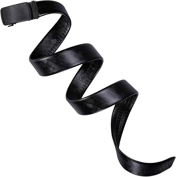 Dubulle Designer Ratchet Belt for Men Leather Fashion Adjustable Automatic Buckle Sliding Removable Dress Casual