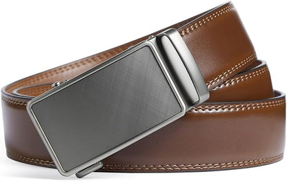 BOSTANTEN Mens Belt Leather Ratchet Belt For Men Dress and Casual with Adjustable Buckle, Trim to Fit