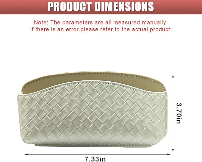 Sunglasses Holder for Car Visor, Leather Auto Glasses Storage Case, Car Sun Visor Eyeglasses Holder Protective Box, Universal Automotive Interior Accessories for Man Women (White)
