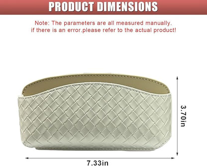 Sunglasses Holder for Car Visor, Leather Auto Glasses Storage Case, Car Sun Visor Eyeglasses Holder Protective Box, Universal Automotive Interior Accessories for Man Women (White)