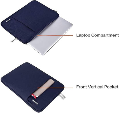 MOSISO Laptop Case 14 inch, 14 inch Laptop Sleeve Compatible with HP Lenovo Dell ASUS Acer, HP Stream, Dell Latitude, Lenovo IdeaPad, Polyester Vertical Computer Sleeve Bag with Pocket, Navy Blue