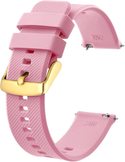 BISONSTRAP Watch Strap 18mm 19mm 20mm 21mm 22mm, Quick Release Silicone Watch Bands for Men Women
