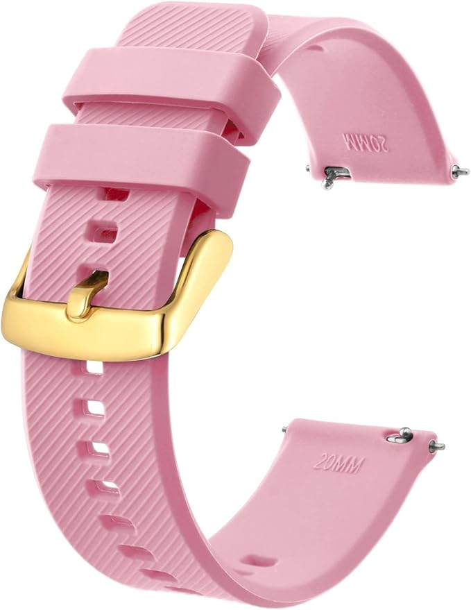 BISONSTRAP Watch Strap 18mm 19mm 20mm 21mm 22mm, Quick Release Silicone Watch Bands for Men Women