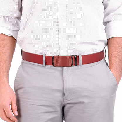DOOPAI Belt Men, Ratchet Dress Adjustable 1 3/8" Sliding Leather Designer, Size Length Can be Cut, with Gift Box